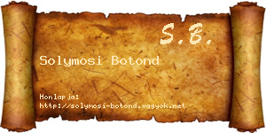 Solymosi Botond névjegykártya